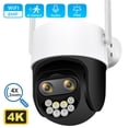 thumbnail image 1 of Cámara IP de videovigilancia CCTV, lente Dual 4K, 8MP, 2,8 + 12mm, PTZ, WiFi, Zoom Digital 8X, visión nocturna a Color, detección humana, 1 of 3