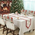 thumbnail image 4 of Vintage Christmas Chair Covers Set of 8 Xmas Poinsettia Balls Botanical Birds Chair Back Covers Stretch Removable Washable Slipcovers Protector for Dining Room Kitchen Party Decor, 4 of 5