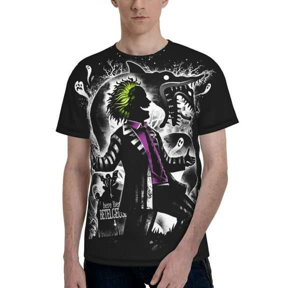 Beetlejuice Men's T Shirts Cartoon Graphic Short Sleeve Tees Novelty Casual Unisex Adults Tee Shirt Tops