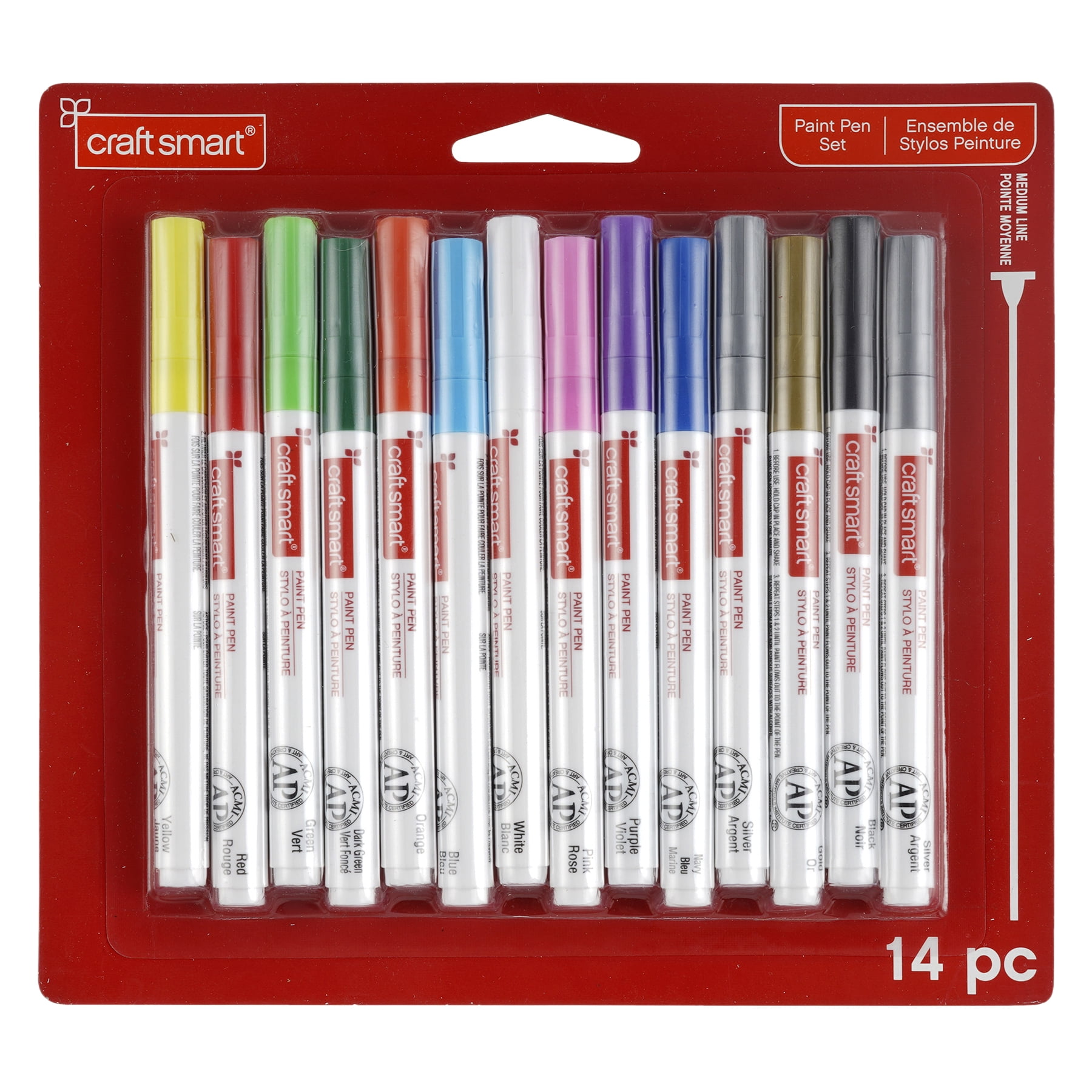 Medium Line Tip Paint Pen Set by Craft Smart 14ct