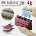 thumbnail image 5 of Compatible with iPhone 13 Pro Max Wallet Case, 10 Card Slots & 1 Zipper Coin Pocket & 1 Cash Slot & 1 Cash Pocket & Lanyard & Crossbody Strap & Kickstand & RFID Blocking Phone Case, Winered, 5 of 10