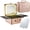 Rose Gold Floral, variant on Magnetic Lighted Makeup Case with Detachable LED Mirror Adjustable Brightness 3 Colors Waterproof Storage Organizer Cosmetic Train Box Dividers Brush Holder Rose Gold