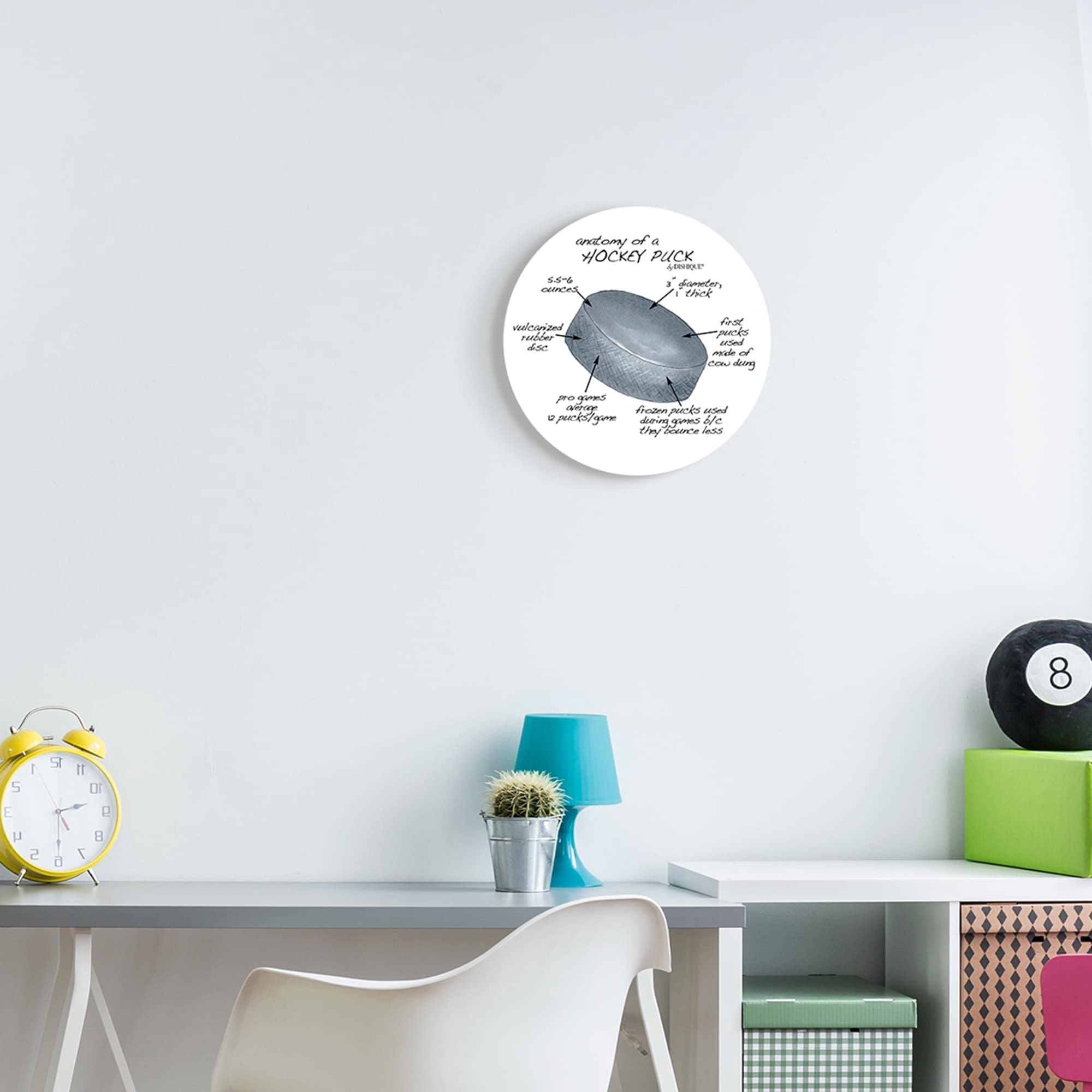 Stupell Industries Informational Hockey Puck Sports Learning Chart Diagram Graphic Art Unframed Art Print Wall Art, Design by Dishique