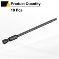 thumbnail image 3 of Uxcell 10pcs T15 Torx Screwdriver Bit 1/4" Hex Shank 100mm/4" Length S3 Steel Magnetic Tamper Proof Star 6 Point Head Hex Screw Driver Bits, Black, 3 of 7