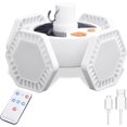 thumbnail image 1 of Luz solar para acampar de 169 LED, luz para tienda de campaña recargable por USB para exteriores con control remoto, banco de energía, luz de trabajo, lámpara para acampar, 5 modos, 360 grados, resis, 1 of 5