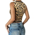 thumbnail image 6 of ZXSXSY Women's Leopard Print Sleeveless Lace Trim V Neck Streetwear Y2K Crop Top, 6 of 8