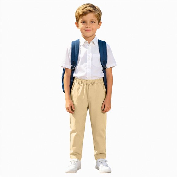 Gibobby Boys Pants Little Boys Pants Cargo Joggers Pants 2T 3T 4T 5T 6T 7T Toddler Quick Dry Lightweight Hiking Pants Kids Toddler Pull On Pants(6-7 Years,Beige)