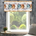 thumbnail image 4 of Orange Pumpkin Thanksgiving Farmhouse Short Window Curtain Valances, Fall Leaves Retro Plaid Rod Pocket Kitchen Valances for Living Room Bedroom Bathroom Cafe 42" x 18", 4 of 8