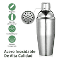 thumbnail image 2 of 6pzs Shaker Coctelera Mixología Cocktail Acero Inoxidable Xtellar Plateado, 2 of 3