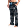 thumbnail image 4 of Ashford & Brooks Men's Jersey Knit Long-Sleeve Top and Mink Fleece Bottom Pajama Set - Black/Charcoal - Large, 4 of 4