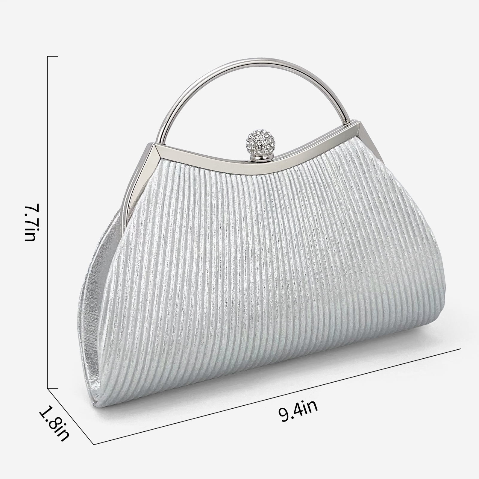 Clutch Purses for Women Evening Bags Party Clutches Handbag With Detachable Chain Strap for Cocktail Party Wedding Purses with Pleated