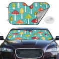 thumbnail image 3 of Lsque Mushrooms Car Windshield Sun Shade | Accordion Folding Style Auto Shade for Car Truck SUV Van | Blocks UV Rays Sun Visor Protector | Medium, 3 of 7