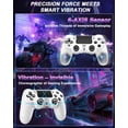 thumbnail image 3 of Wireless Gaming Controller Compatible with P4/Slim/Pro/PC, Game Controller with Dual Motor/6-Axis Gyro/Touch Pad - White, 3 of 6