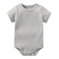 thumbnail image 2 of Kogui Infant Bodysuit Girls Floral Baby Girl Romper Infant Oversize Plain Crewneck T-Shirt Bodysuit 0 3 6 9 12 18 24 Months (Light Gray,18-24 Months), 2 of 4