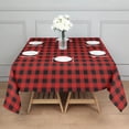 thumbnail image 3 of Red Black Plaid Checkered Pattern Square Tablecloth,Waterproof Square Table Cover,Wipeable Spillproof Washable Table Cover for Home Kitchen Party Decor 42"X42"(107x107cm), 3 of 6