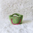 thumbnail image 2 of JM Bolso tejido a mano de lana pura, bolso sonriente, lindo caramelo, elegante color magenta, verde JM, 2 of 3