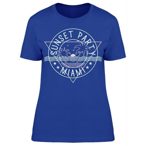 Sunset Party, Miami T-Shirt Women -Image by Shutterstock, Female 3X-Large