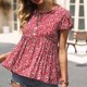 thumbnail image 4 of Blusa de manga corta con cuello en V informal para mujer a la moda, camisetas de verano OAVQHLG3B Store  lin121212, 4 of 4