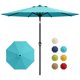 thumbnail image 1 of QinaQin Sombrilla para patio de 10 pies, paraguas de mesa para exterior con manivela suave, inclinación con botón y 8 varillas resistentes, protección UV e impermeable para jardín o terraza, 1 of 7