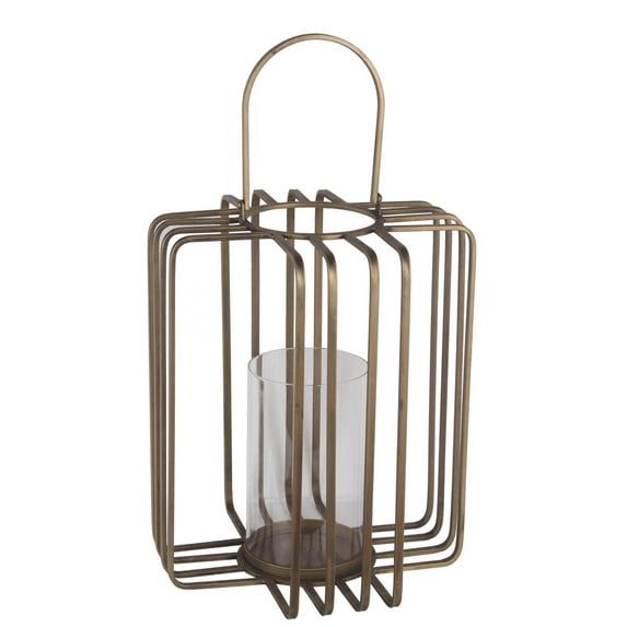 Privilege Large Metal Lantern With Glass Encasing 21051