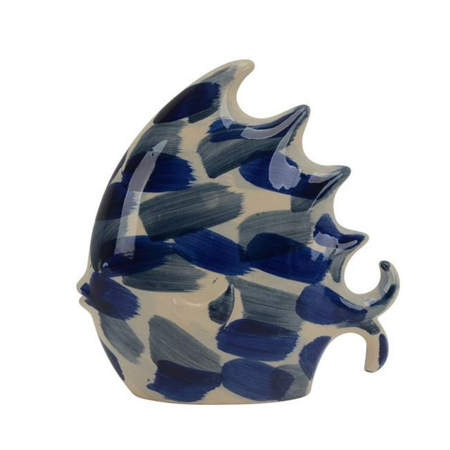 Benzara BM188179 Ceramic Decorative Fish Figurine - Multi Color - Large - 9.25 x 3.75 x 9.5 in.