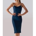 thumbnail image 4 of GHSDFBB Robe Satinée Sans Manches à Bretelles Spaghetti pour Femmes Cocktail Plage Soirée Col Bénitier à Pois Léopard Midi, 4 of 7