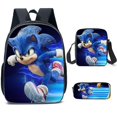 thumbnail image 1 of Sonic Primary School School Bag Three-piece Set Anime Cartoon Backpack Shoulder Bag Pencil Case High Quality Ultra-high Quality Advanced Customization, 1 of 5