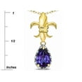 thumbnail image 2 of Star K � Pear Shape 8x6mm Genuine Iolite Fleur De Lis Pendant Necklace 14k Yellow Gold, 2 of 9