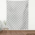 thumbnail image 4 of Abstract Fabric by the Yard, Repetitive Symmetry Reflection Like Motifs Pattern on Plain Backdrop, Upholstery Fabric for Dining Chairs Home Decor Accents, White and Charcoal Grey by Ambesonne, 4 of 5