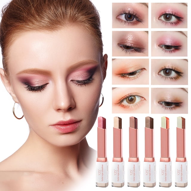 Dvkptbk Eye shadow Velvet Gradual Change Double Color Eye Stick Eye Decoration Lazy Double Color Eye Nude Makeup Is Not Easy To Get Dizzy