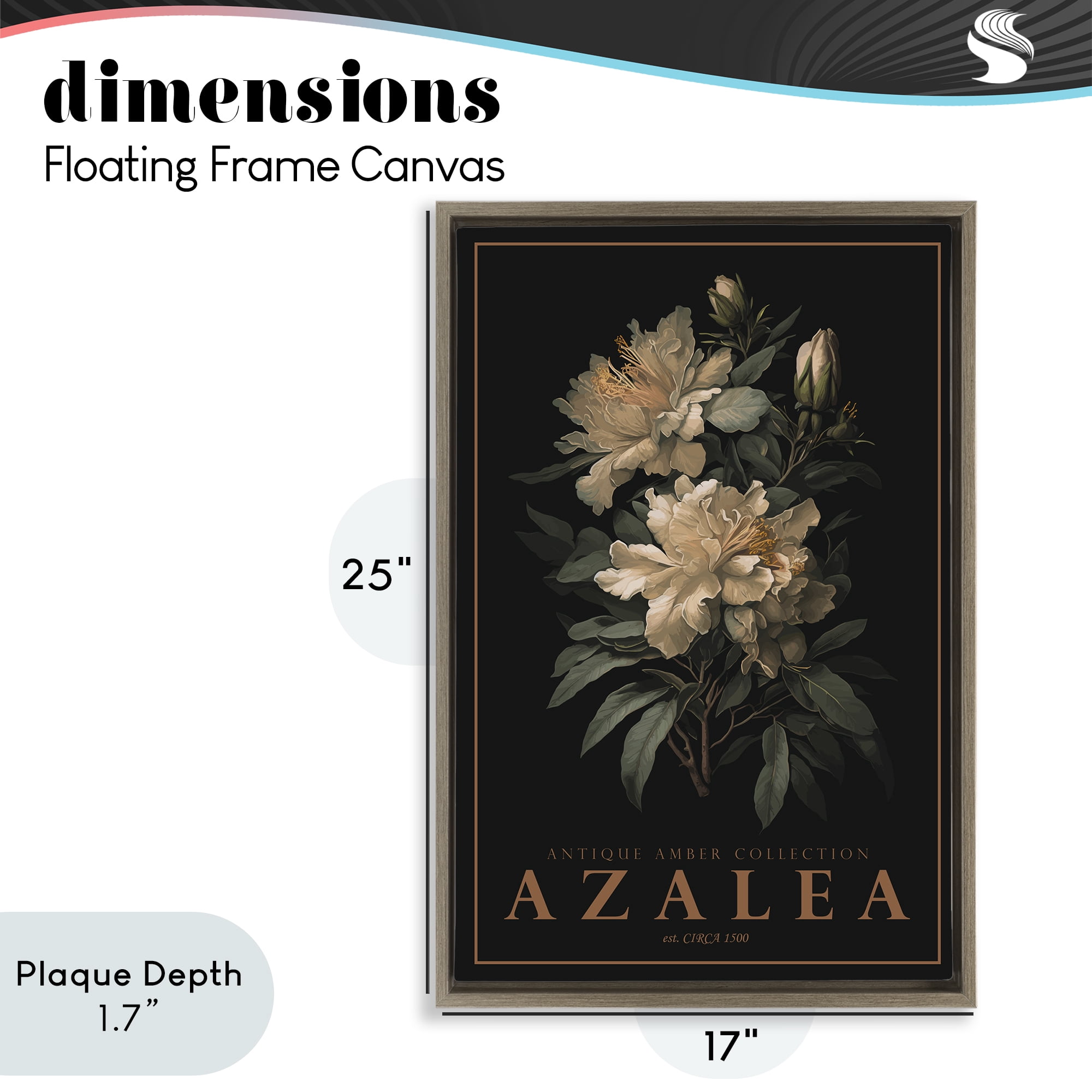 Stupell Industries Antique Azalea Light Brown Framed Floater Canvas Wall Art, design by Chris Giampietro