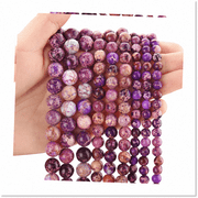 Natural Purple Imperial Jasper Beads - 10mm Polished Round Loose Spacer Gemstones for DIY Jewelry Making - Bracelet Necklace Crafts