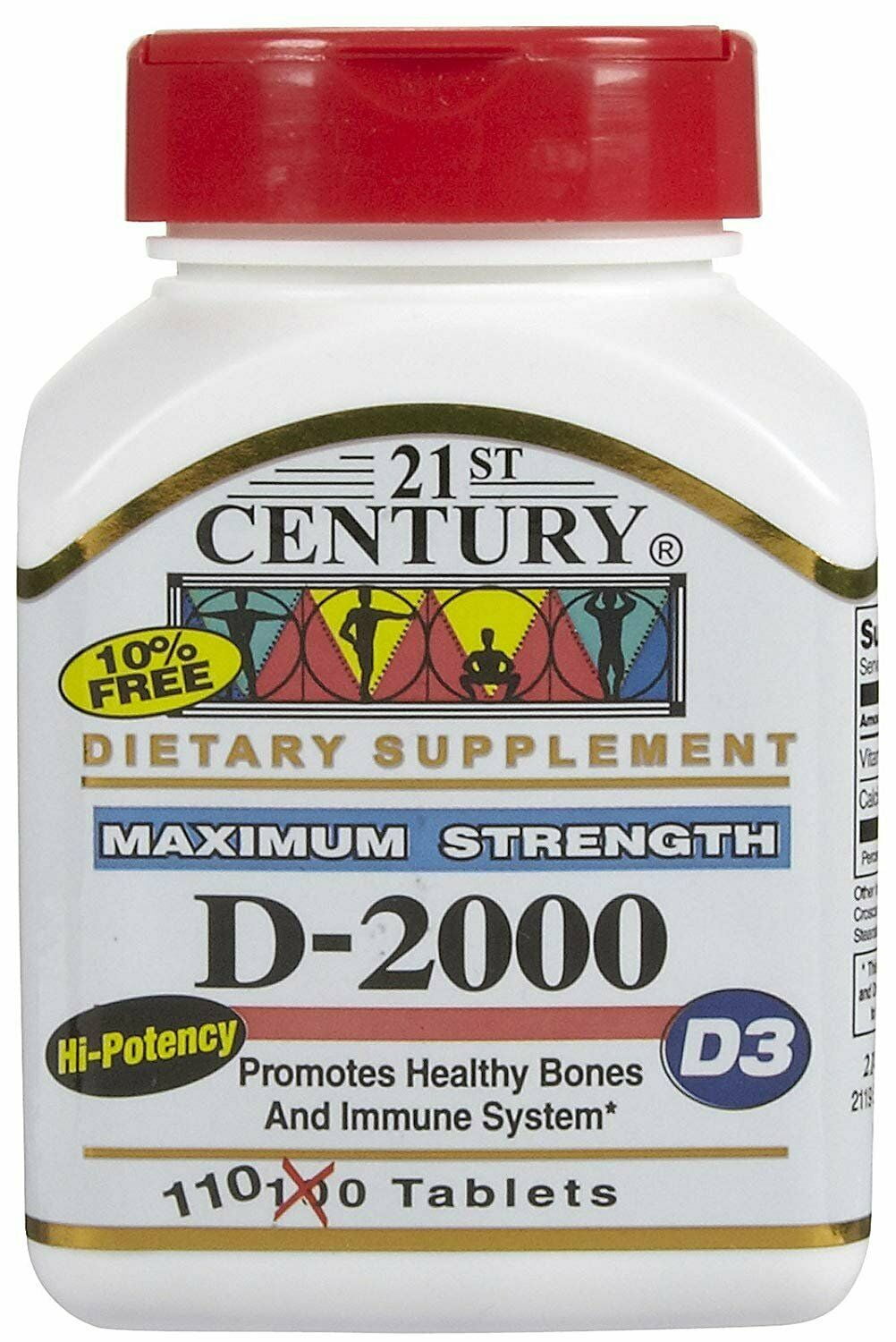 21st Century Vitamin D-2000 Tablets - 110 ct, Pack of 2