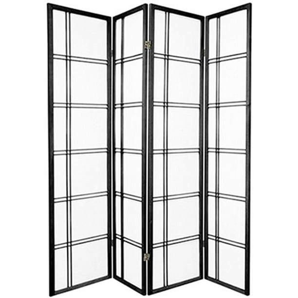 High Quality Oriental Room Divider Hardwood Shoji Screen 4 Panel Square