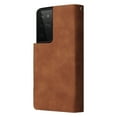 thumbnail image 6 of TECH CIRCLE Galaxy S21 Ultra Wallet Case, Classy PU Leather Zipper Purse Case Magnetic Buckle Folio Flip Cover Stand with Card Slots Wrist Strap for Samsung Galaxy S21 Ultra 6.8 inch,Coffee, 6 of 8