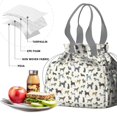 thumbnail image 4 of Cute Animal Dogs Drawstring Lunch Bag Women - Drawstring Lunch Bag Insulated for Work Office - Stain-Resistant Large Lunchbags for Women with Multi-Pockets, 4 of 6
