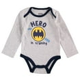 thumbnail image 2 of Happy Threads Baby Boy 3 Piece Set Includes Bodysuit, Pants and a Zip-up Vest Grey/Black/Yellow, 3-6 Months, 2 of 4