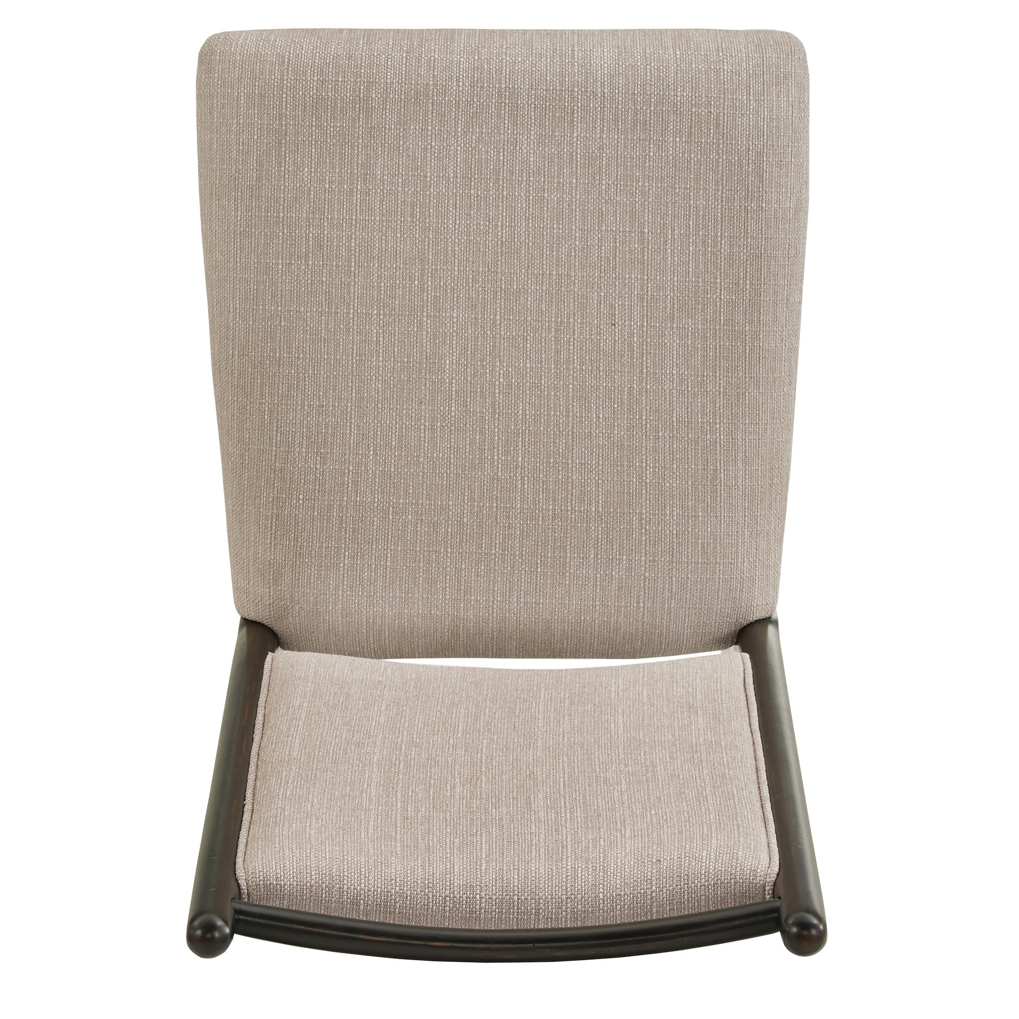 Weston Home Alta Wood Finish Beige Fabric Dining Chair, Set of 2, Black Oak
