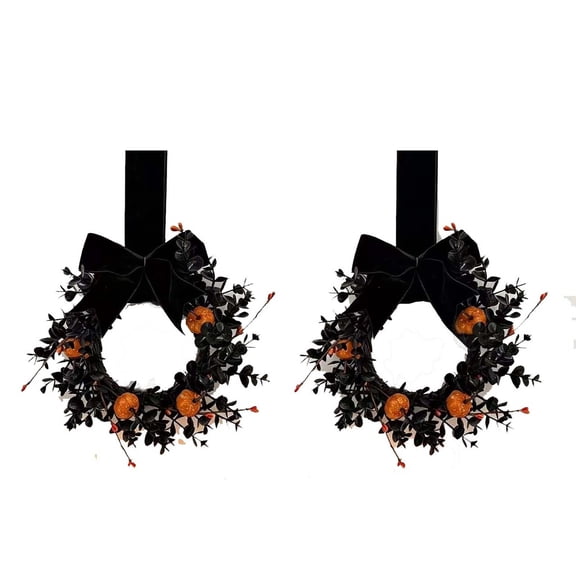 Halloween Wreaths Fall Cabinet Decor Fall Wreaths For Front Door Pumpkin Wreaths Small Farmhouse Cabinet Accents For Porch, Wall And Window Decor