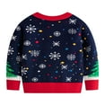 thumbnail image 5 of Bjutir Toddler Boys Girls Christmas Cartoon Warm Knitted Sweater Long Sleeve Tops Knitwear Cardigan Coat Sky Blue Size 5-6 Years, 5 of 8