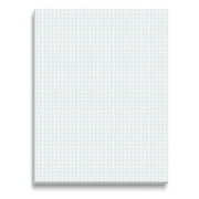 Graph Paper Pad, 8.5" x 11", 50 Sheets, Double Sided, White, 4x4 Blue Quad Rule, Easy Tear, Grid Paper, Graph Paper by Better Office Products