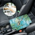 thumbnail image 5 of Renewold Car Center Console Armrest Cover Anti-slip Armrest Storage Box Mat Anti-scratch Middle Console Pad Protective Cover Universal Fit Most Vehicle SUV Truck, Sea Turtle Palm Leaf Wood Grain, 5 of 9