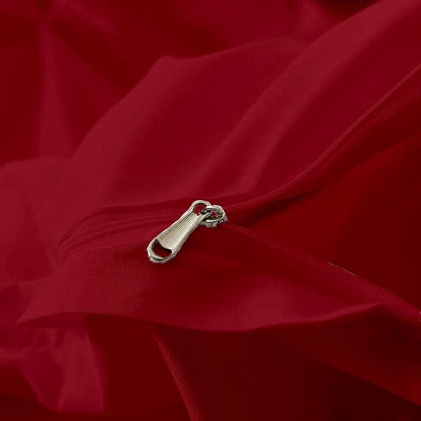 500-Thread Count 100% Egyptian Cotton Pinch Pleated Pintuck Design 3pc Duvet Cover Set , With Zipper Closure & Corner Ties - King-XL Size ( 98" x 116" ) Inches, (Burgundy)