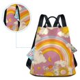 thumbnail image 5 of FORMRS Women's Travel Backpack Purse Anti-Theft Hidden Pockets Casual Shoulder Bag, Purple Retro Rainbow, 5 of 7