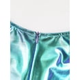 thumbnail image 3 of Choomomo Women's Metallic Leotard Slim Fit Stretch Full Body Suit One-Piece Fitness Yoga Jumpsuit Blue 3XL, 3 of 7