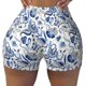 thumbnail image 2 of Fotbe Blue Paisley Shorts Sin Costuras – Shorts Deportivos de Cintura Alta para Mujer, Elásticos para Gimnasio, Yoga, Running o Ciclismo-Large, 2 of 8