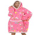 thumbnail image 1 of Adult Kids Winter Warm Wearable Blanket  Big Hooded Sweatshirt Homewear With Front Pocket Oversized, 1 of 7