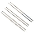 thumbnail image 2 of 3 Pairs Stainless Steel Reusable Flower Printed Non-slip Chopsticks Tableware, 2 of 9