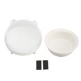 thumbnail image 1 of Cuenco de comida para gatos de doble uso, gran capacidad, inclinado, elevado, de cerámica, cuenco de comida para mascotas con soporte para perros, gatos, mascotas, blanco, 1 of 5