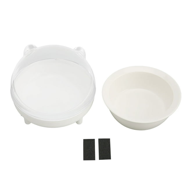 Cuenco de comida para gatos de doble uso, gran capacidad, inclinado, elevado, de cerámica, cuenco de comida para mascotas con soporte para perros, gatos, mascotas, blanco